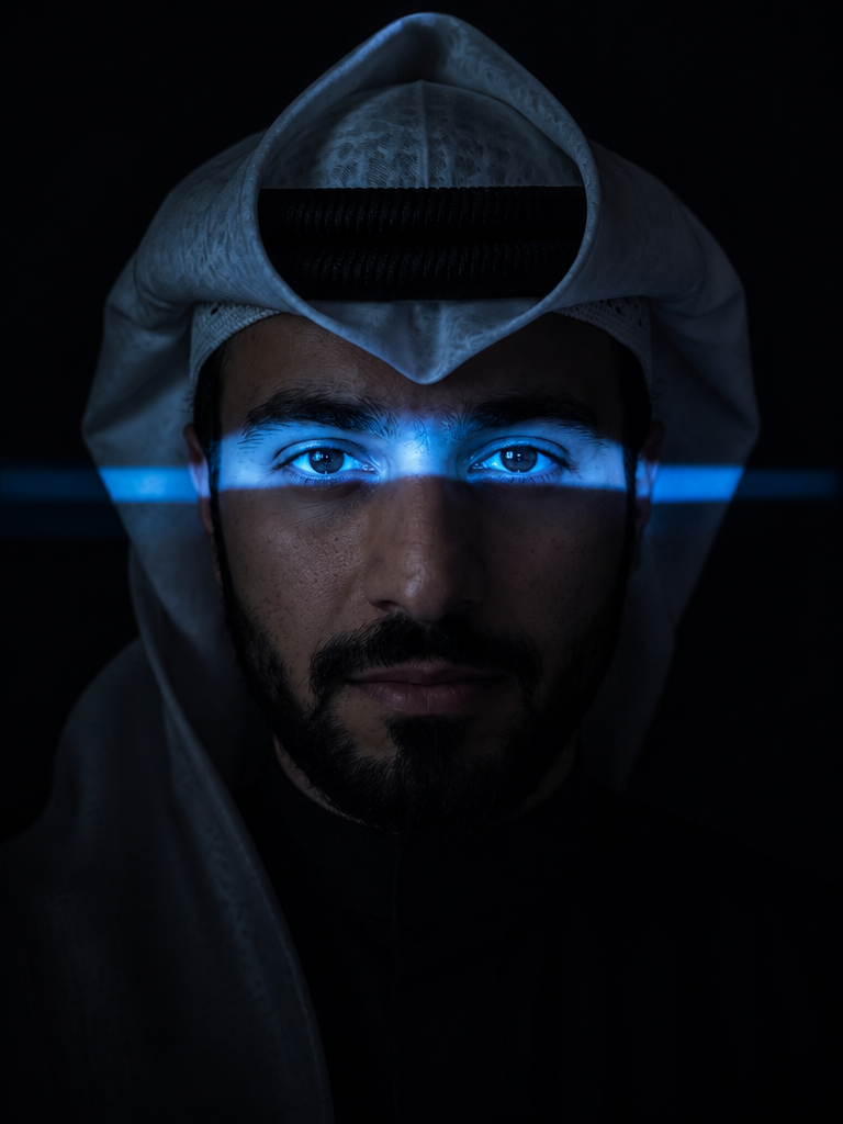 Neo-Noir Blue Gaze